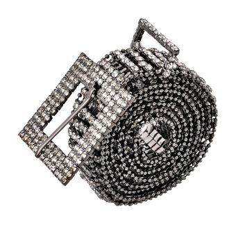 Kristallg&uuml;rtel, L120cm, schwarz