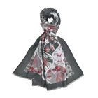 Wolkenweicher Schal mit Blumenmuster, 180x90 cm, Oliv