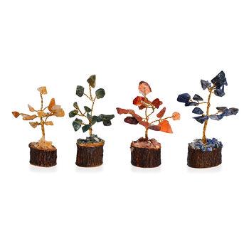 "Livmore Set of 8 Gemstone bonsai Trees Size -5.08 Cm Color- Multi  "
