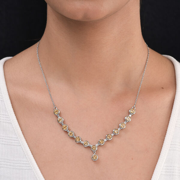 Citrin Halskette, ca. 45 cm,  Edelstahl ca. 6,50 ct image number 3