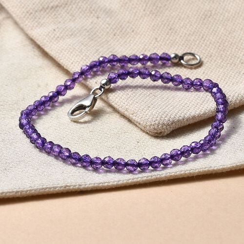 Afrikanischer Amethyst Armband ca. 19 cm 925 Silber rhodiniert ca. 10,00 ct. image number 1