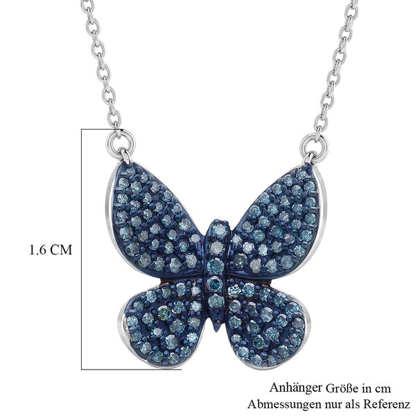 D'Joy blauer Diamant Anh&auml;nger mit 45+5cm Kette - 0,53 ct. image number 6
