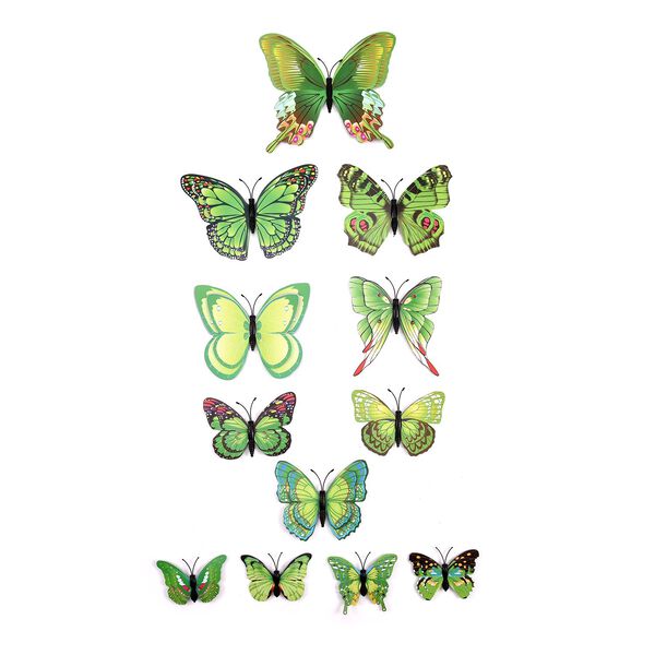 Set mit 48 bunten 3D-Magnet-Schmetterlingen und 48 doppelseitigen Klebebändern image number 8