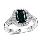 Rhapsody AAAA Indicolite, Wei&szlig;er Diamant Ring 950 Platin (Gr&ouml;&szlig;e 16.50) ca. 2,34 ct