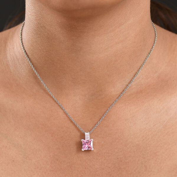 D'Joy Rosa Zirkonia Schmuckset ca. 50 cm 925 Silber und Edelstahl 4.26 ct image number 2