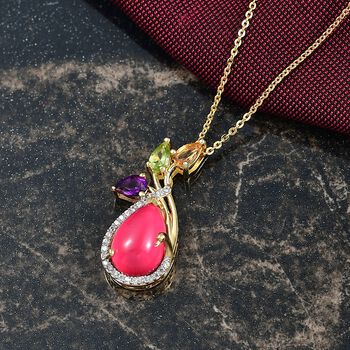 D'Joy Maulbeer Mondstein, Peridot Schmuckset ca. 45 cm 925 Silber 750 Gelbgold Vermeil ca. 3.32 ct