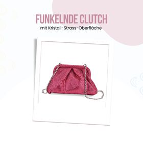 Clutch mit Metallschulterriemen, 24x11x13cm, Rosa