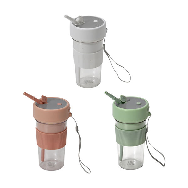 Entsafter mit Strohhalm und Deckel je 350ml