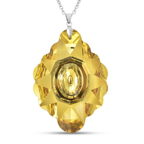 Simulierter, gelber Kristall-Anhänger mit Kette - 215 ct. image number 0