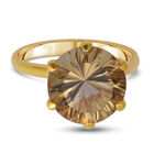 Citrin Solitär Ring 925 Silber Vergoldet image number 0