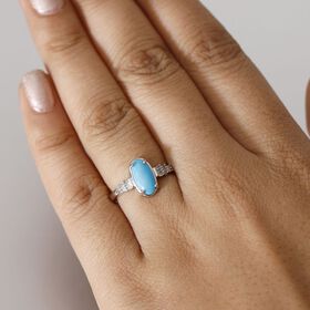 AA Sleeping Beauty Türkis und Diamant Ring - 1,28 ct.