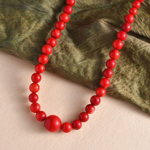 Koralle Halskette ca. 50 cm Edelstahl rhodiniert ca. 88,20 ct. image number 2