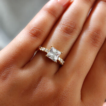 LUSTRO STELLA - feinster Zirkonia-Ring, 925 Silber vergoldet