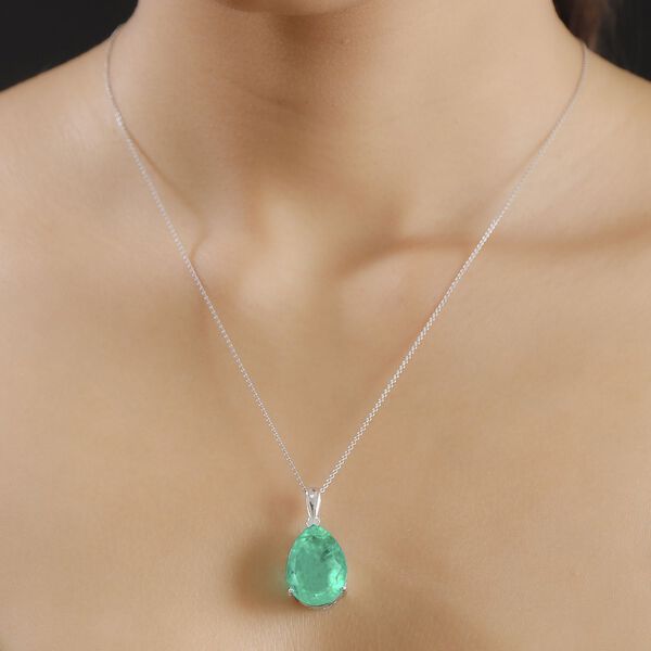 Smaragd Triplett Quarz Anhänger - 20,60 ct. image number 3