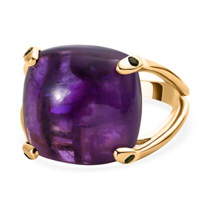 GP Special Kollektion- Afrikanischer Amethyst, Chromdiopsid und Kanchanaburi blauer Saphir-Ring - 14,25 ct.