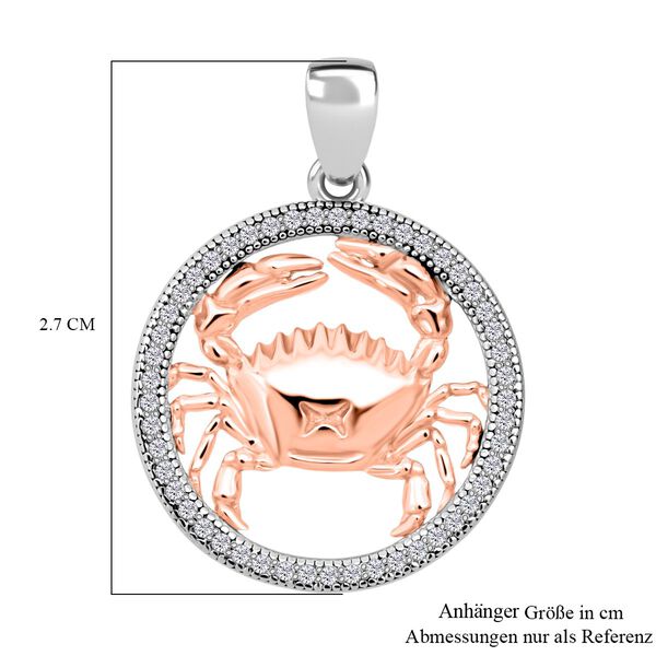 LUSTRO STELLA - Wei&szlig;er Zirkonia Anh&auml;nger 925 Silber rhodiniert image number 5