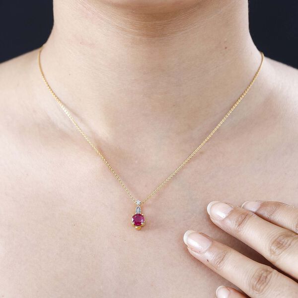 Afrikanischer Rubin und Zirkon-Anh&auml;nger - 1,38 ct. image number 3