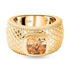 Citrin Ring, Reines Messing, goldfarben (Größe 16.00) ca. 1.93 ct