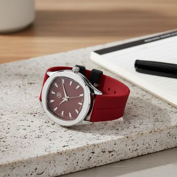 STRADA - Armbanduhr Legierung, silberfarben, Zifferblatt Braun-Hydraulic, 3 ATM wasserdicht