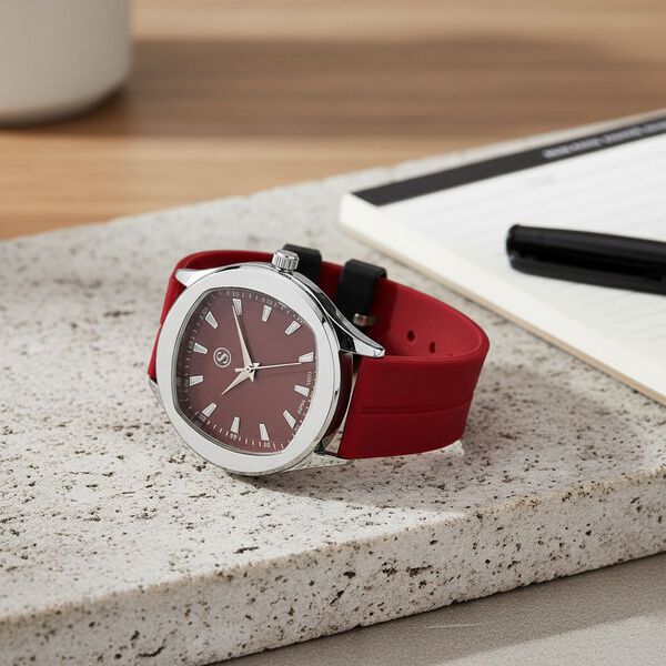 STRADA - Armbanduhr Legierung, silberfarben, Zifferblatt Braun-Hydraulic, 3 ATM wasserdicht image number 1