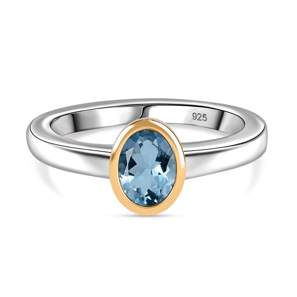AAA Santamaria Aquamarin Ring 925 Silber rhodiniert (Größe 18.00) ca. 0,73 ct image number 0