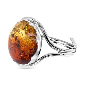 Baltischer Bernstein Armreif ca. 17 cm 925 Silber