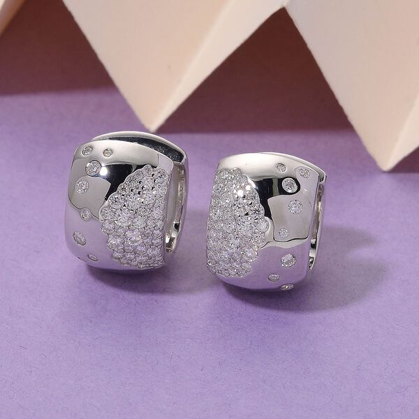 Moissanit Ohrringe 925 Silber rhodiniert ca. 1,34 ct. image number 1