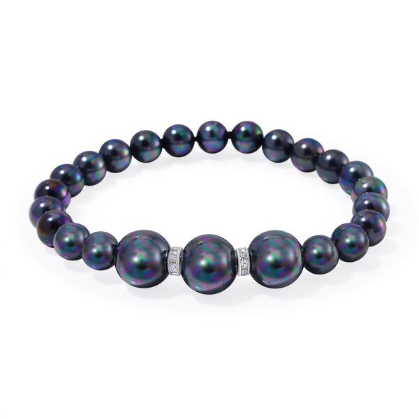 Pfauenfarbenes Muschelkernperle Schmuckset image number 3