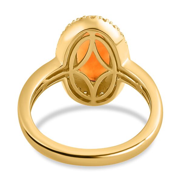 Purpurroter Feueropal, 925 Silber Gelbgold Vermeil, ca. 1.79 ct image number 6