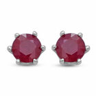 Afrikanischer Rubin Ohrstecker 925 Silber platiniert ca. 2,44 ct