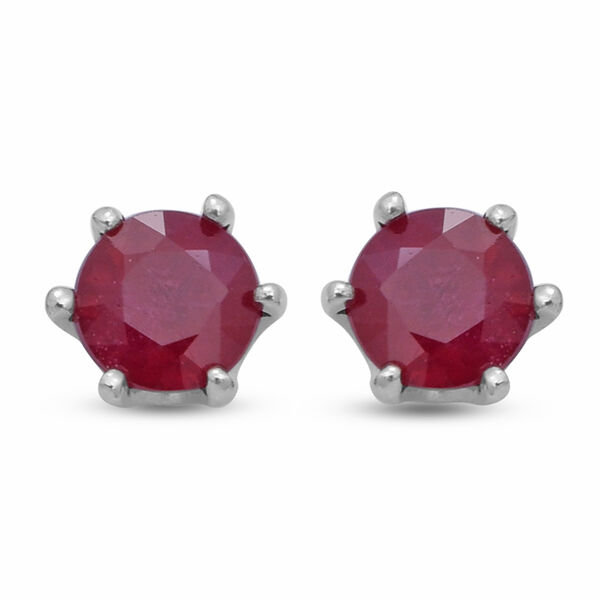 Afrikanischer Rubin Ohrstecker 925 Silber platiniert ca. 2,44 ct image number 0