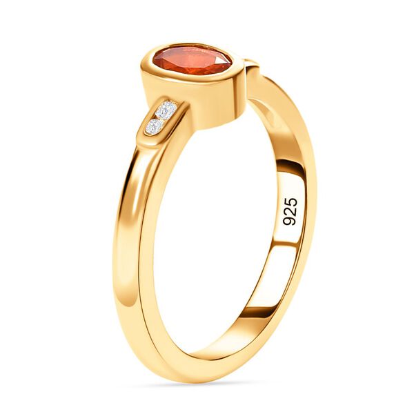 Crimson Feueropal-Ring und Anh&auml;nger, 925 Silber vergoldet ca. 0.76 ct image number 5