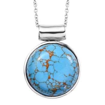 Blaues T&uuml;rkis Schmuckset Edelstahl ca. 20.00 ct