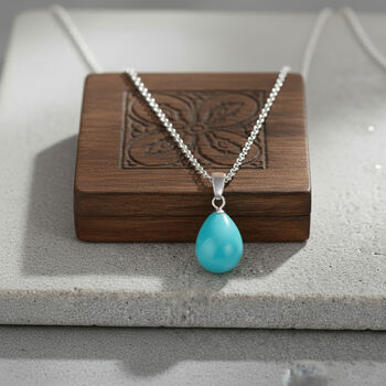 Sleeping Beauty Farbe Muschelkernperle (15x12 mm) Schmuckset ca. 50 cm