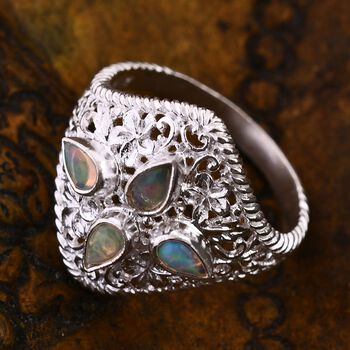 Royal Bali Kollektion - Nat&uuml;rlicher, &auml;thiopischer Welo Opal Ring - 0,60 ct.