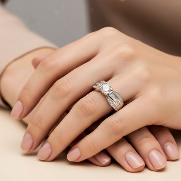 LUSTRO STELLA weißer Zirkonia Ring image number 2