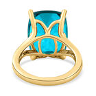 Capri-Blau Triplett Quarz-Ring, 925 Silber vergoldet  ca. 11,06 ct image number 5