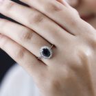 RHAPSODY - AAAA natürlicher Australischer blauer Saphir, Weißer Diamant Ring, 950 Platin, (Größe 16.00), ca. 1.60 ct image number 2