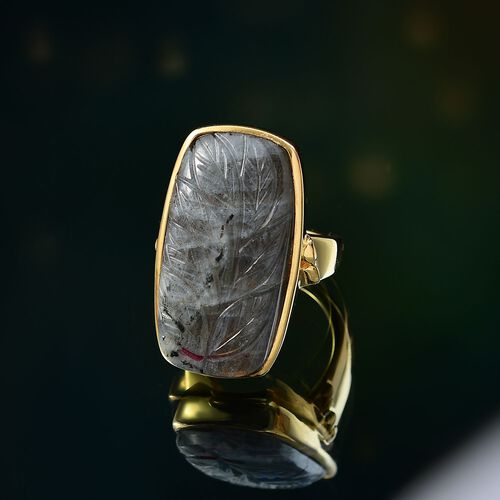 Feuer Labradorit Ring Messing (Größe 17.00) ca. 30,22 ct image number 1