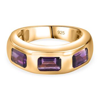 Afrikanischer Amethyst Ring 925 Silber Gelbgold Vermeil (Gr&ouml;&szlig;e 16.00) ca. 1,71 ct