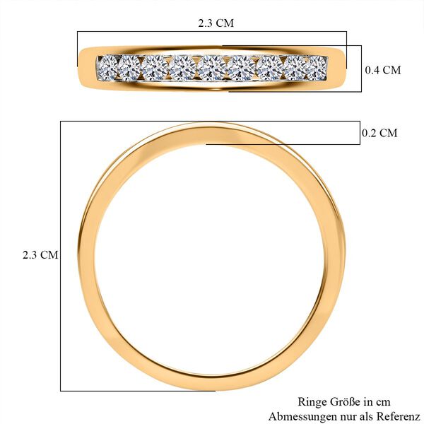 LUXURIANT SI-GH Labor Diamant Ring, 925 Silber 750 Gelbgold Vermeil - 0,50 ct. image number 6