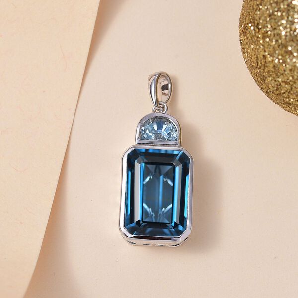 London Blautopas und himmelblauer Topas Anhänger - 9,54 ct. image number 2