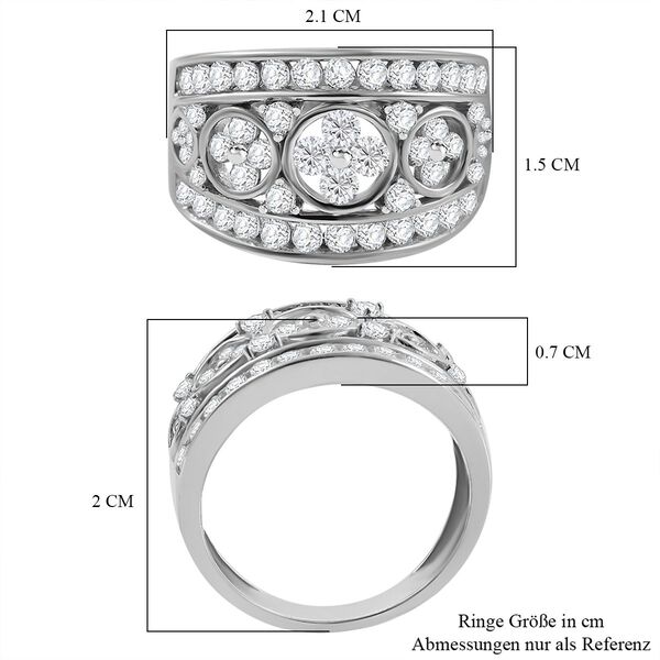 Wei&szlig;er Zirkonia Ring 925 Silber rhodiniert (Gr&ouml;&szlig;e 18.00) image number 4