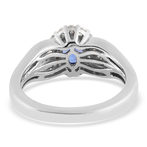 AAA Tansanit und Zirkon-Ring, 925 Silber platiniert  ca. 1,08 ct image number 6