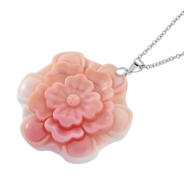 D'Joy Natürlicher Rosa Königsmuschel Perle Schmuckset ca. 50 cm 925 Silber rhodiniert ca. 0,00 ct. image number 3