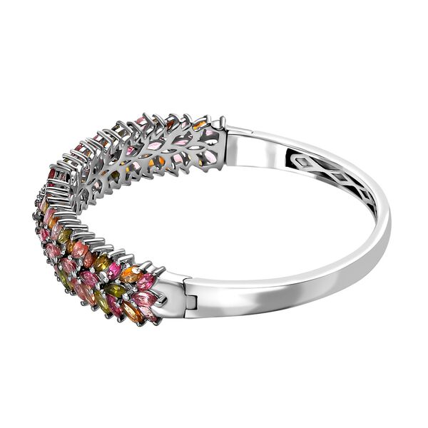 Mehrfach-Turmalin Armreif, ca. 19 cm, 925 Silber platiniert ca. 10,13 ct image number 4