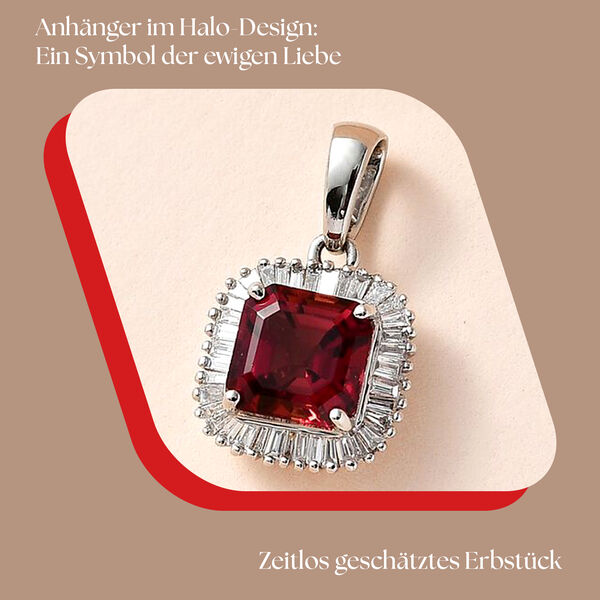 RHAPSODY AAAA Rubellit und VS EF Diamant Anh&auml;nger in 950 Platin - 2,24 ct. image number 2