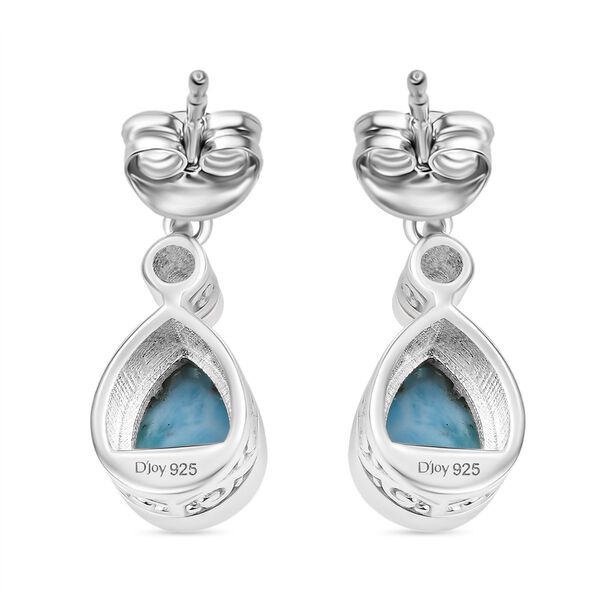 D'Joy AA Larimar, Himmelblauer Topas Ohrringe 925 Silber rhodiniert image number 5