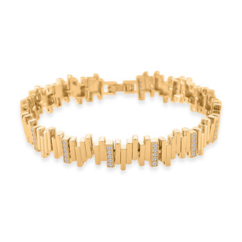 Wei&szlig;es Zirkonia Armband in Goldton, 19cm