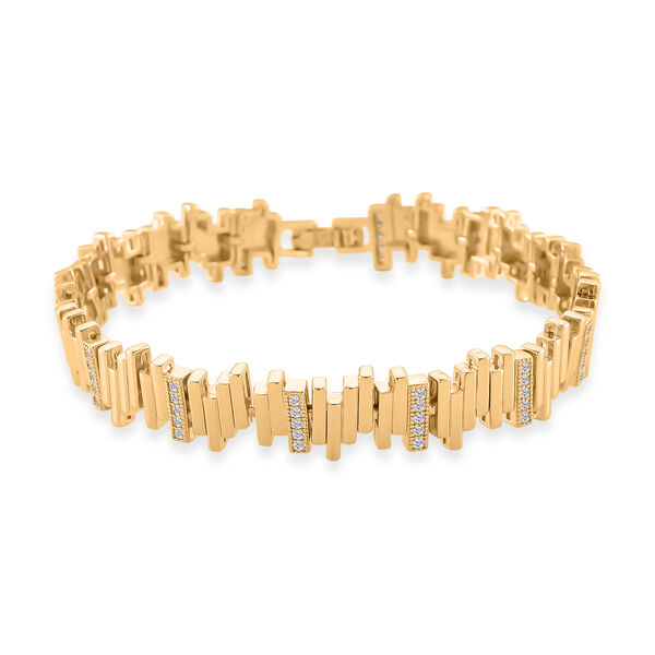 Wei&szlig;es Zirkonia Armband in Goldton, 19cm